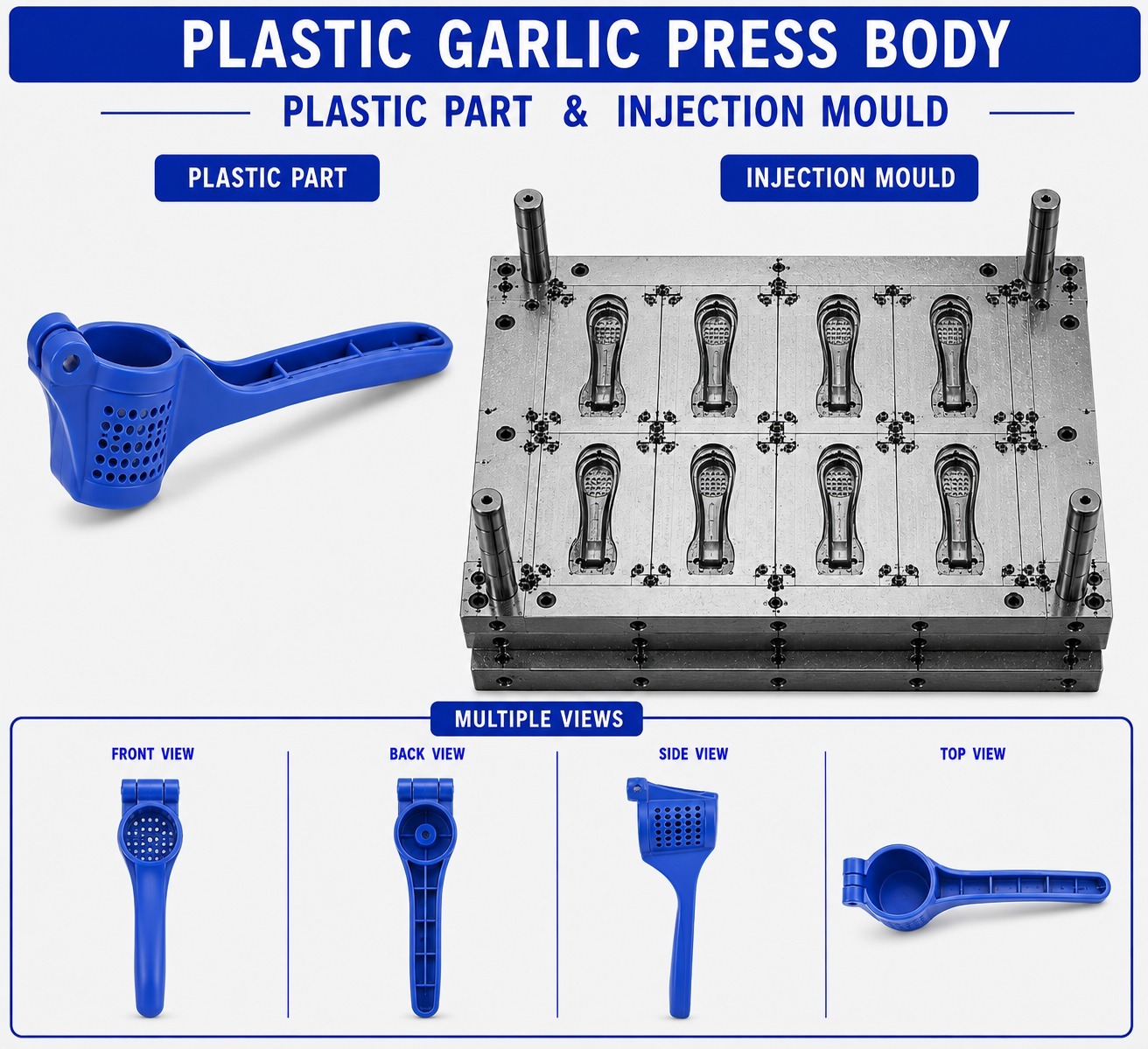 Plastic Garlic Press Body Mould and Moulding Service